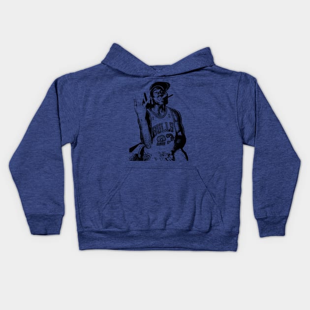 Michael Jordan Best Sketch Vintage Kids Hoodie by Gadingshopart